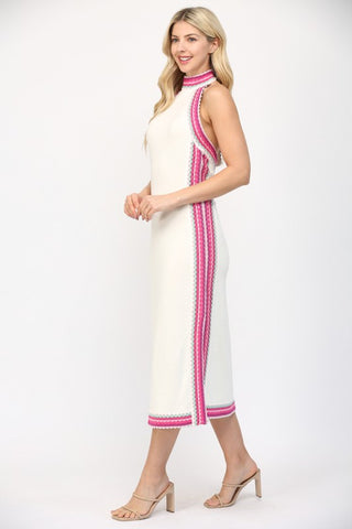 Sleeveless Halter Sweater Dress