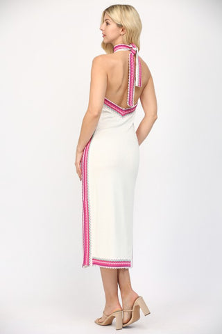 Sleeveless Halter Sweater Dress