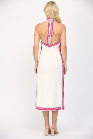 Sleeveless Halter Sweater Dress