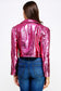 Pink Metallic Faux Leather Jacket