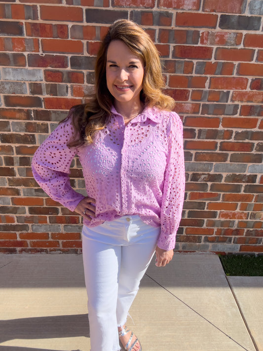 Lavender Eyelet Blouse