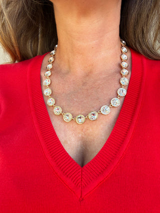 Golden Glow Rhinestone Necklace