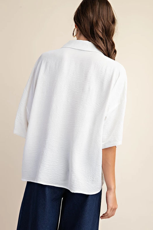 Coastal Ease Collared Top