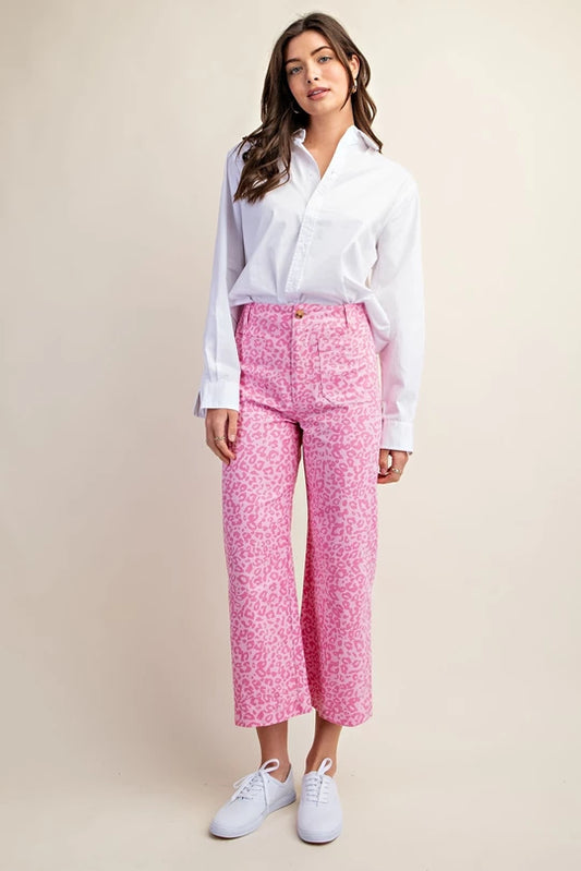 Pink Leopard Luxe Crops